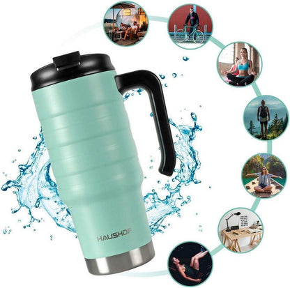 Isolierbecher Thermobecher 700ml Edelstahl Doppelwand-Vakuum Griff & Deckel BPA