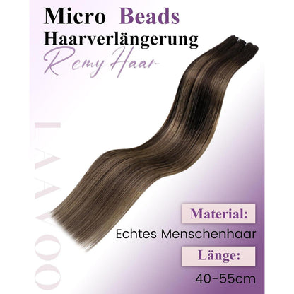 Echthaar Tressen Braun Balayage – Remy Micro Tressen 55cm