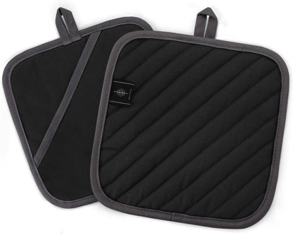 Topflappen Set Waschbarer Schutz Schwarz 20CM Kochen Backen Hände