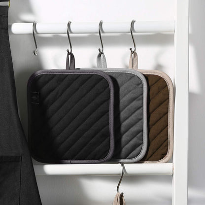 Topflappen Baumwolle Schwarz 20cm - Waschbare Schutzlappen Küchenzubehör