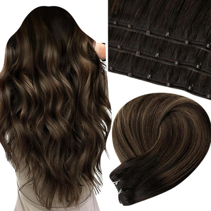Remy Echthaar Micro Tressen Ombre Braun 12 Zoll