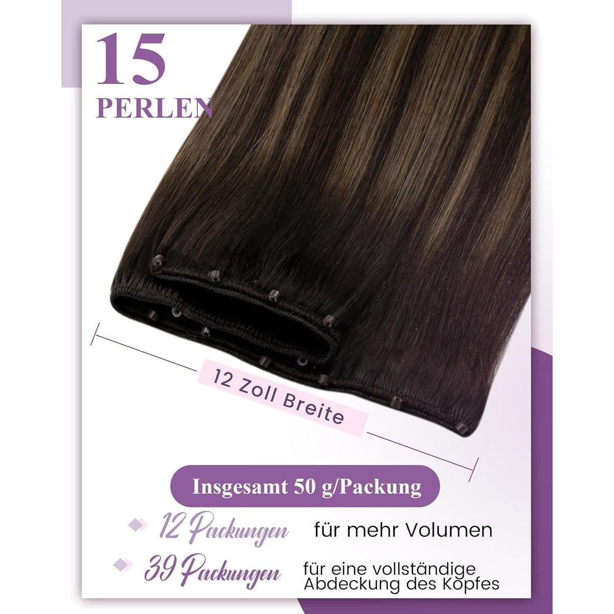 Remy Echthaar Micro Tressen Ombre Braun 12 Zoll