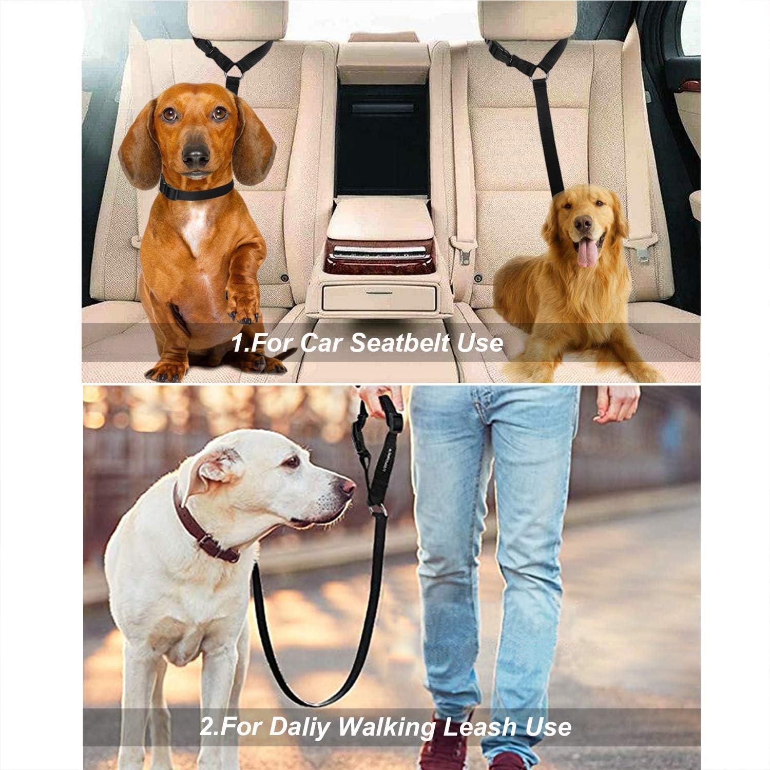 Hunde Sicherheitsgurt Auto Verstellbar Schwarz 2er Pack
