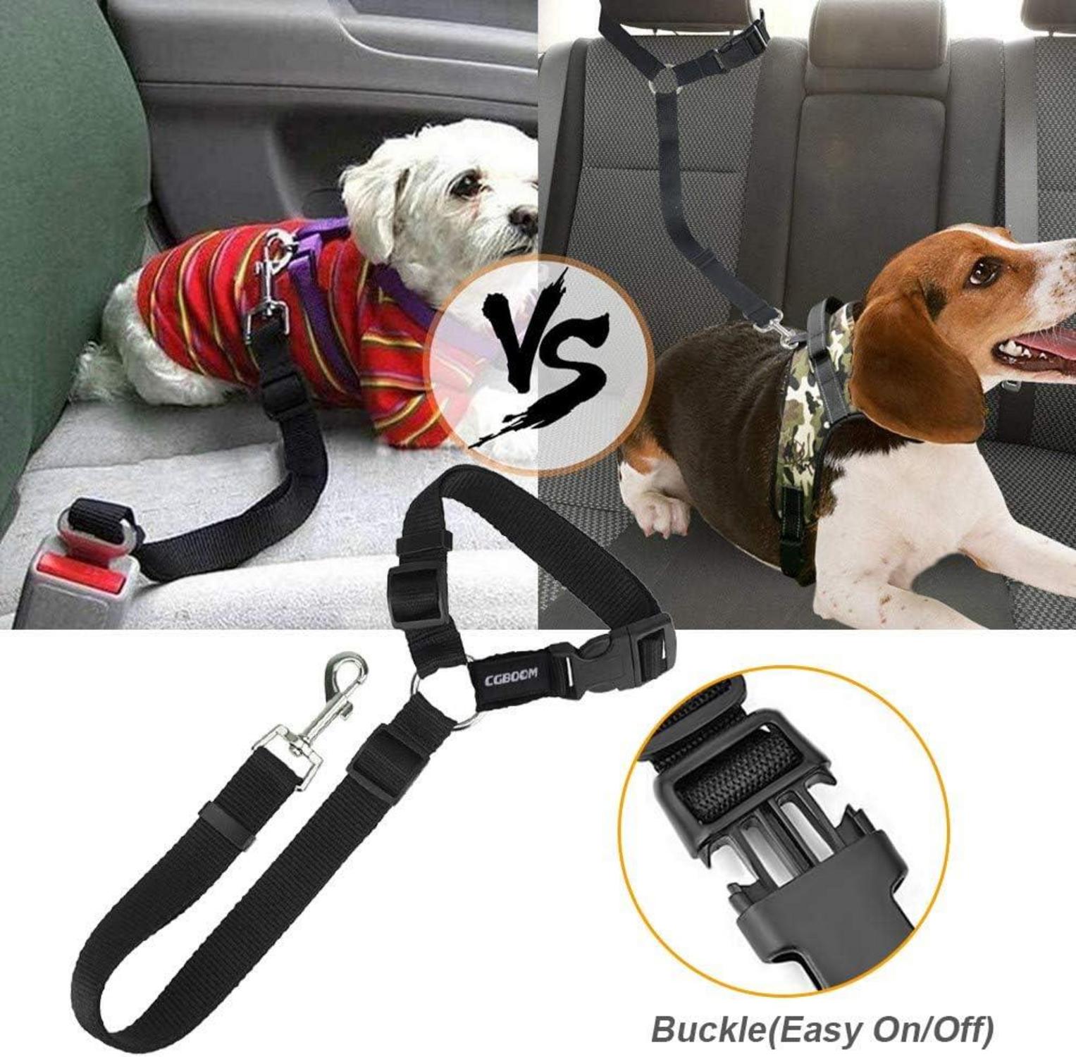 Hunde Sicherheitsgurt Auto Verstellbar Schwarz 2er Pack