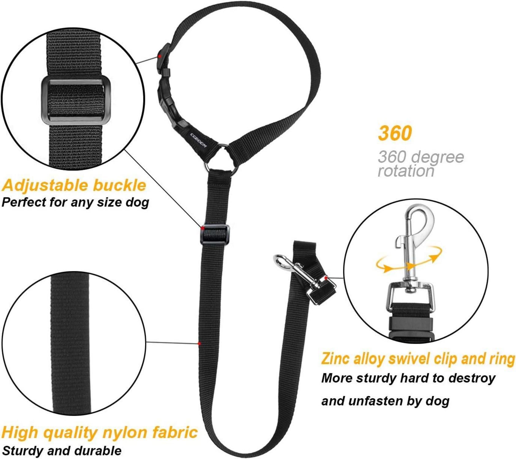 Hunde Sicherheitsgurt Auto Verstellbar Multifunktion Schwarz 2er Pack