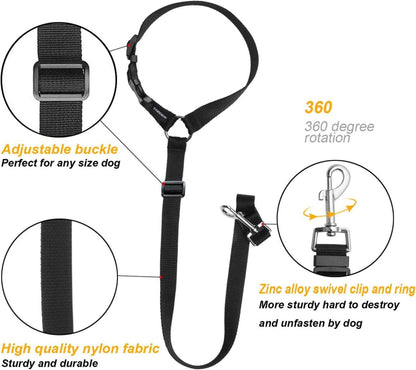 Hunde Sicherheitsgurt Auto Verstellbar Multifunktion Schwarz 2er Pack