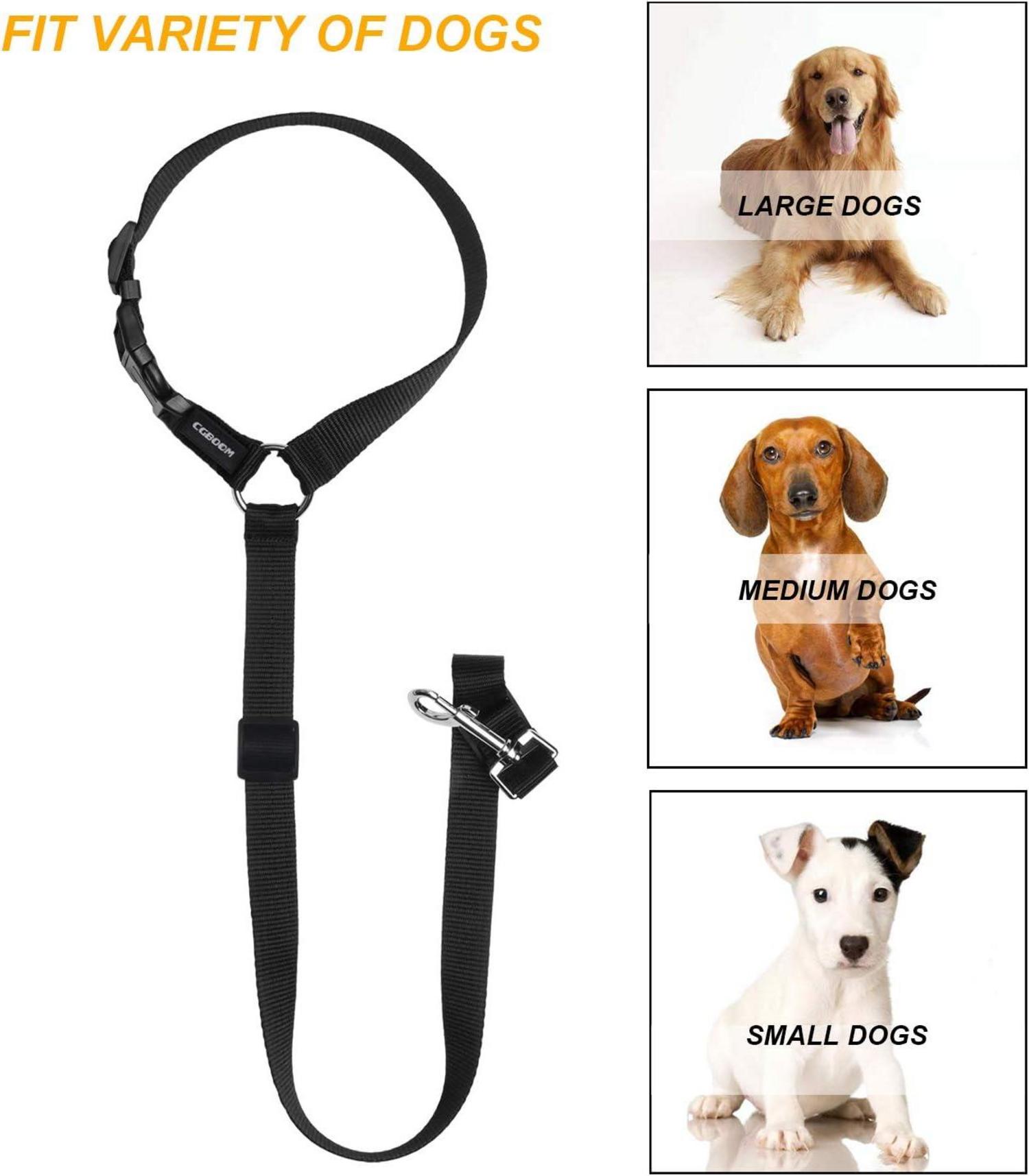 Universal Hunde Sicherheitsgurt Auto Verstellbar Schwarz 2er Pack