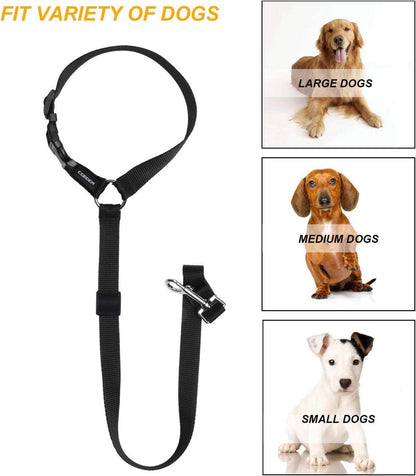 Universal Hunde Sicherheitsgurt Auto Verstellbar Schwarz 2er Pack