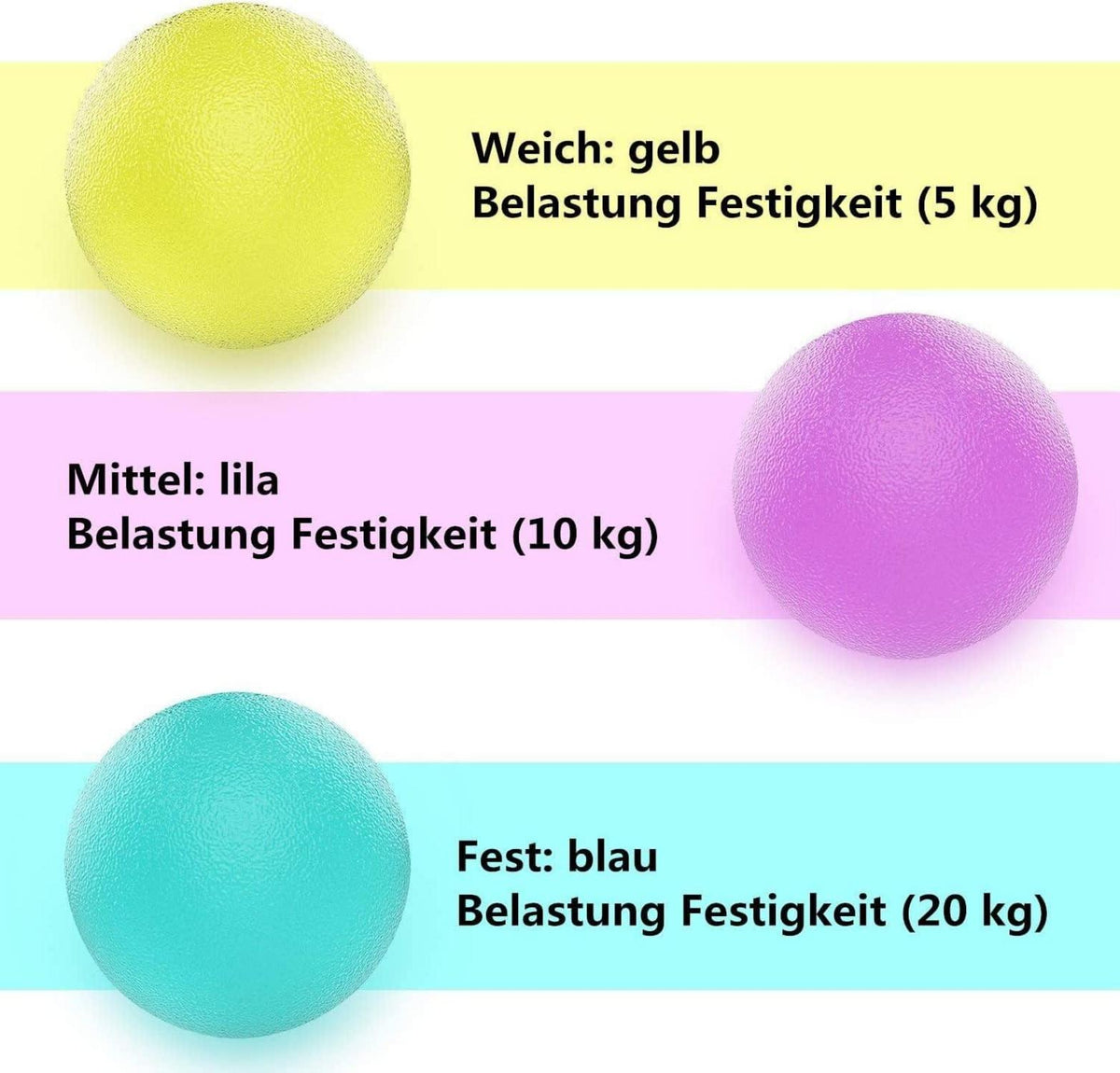 Hand Therapie Bälle 3er Set Finger Handgelenk Training Übungsbälle