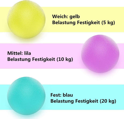 Hand Therapie Bälle 3er Set Finger Handgelenk Training Übungsbälle