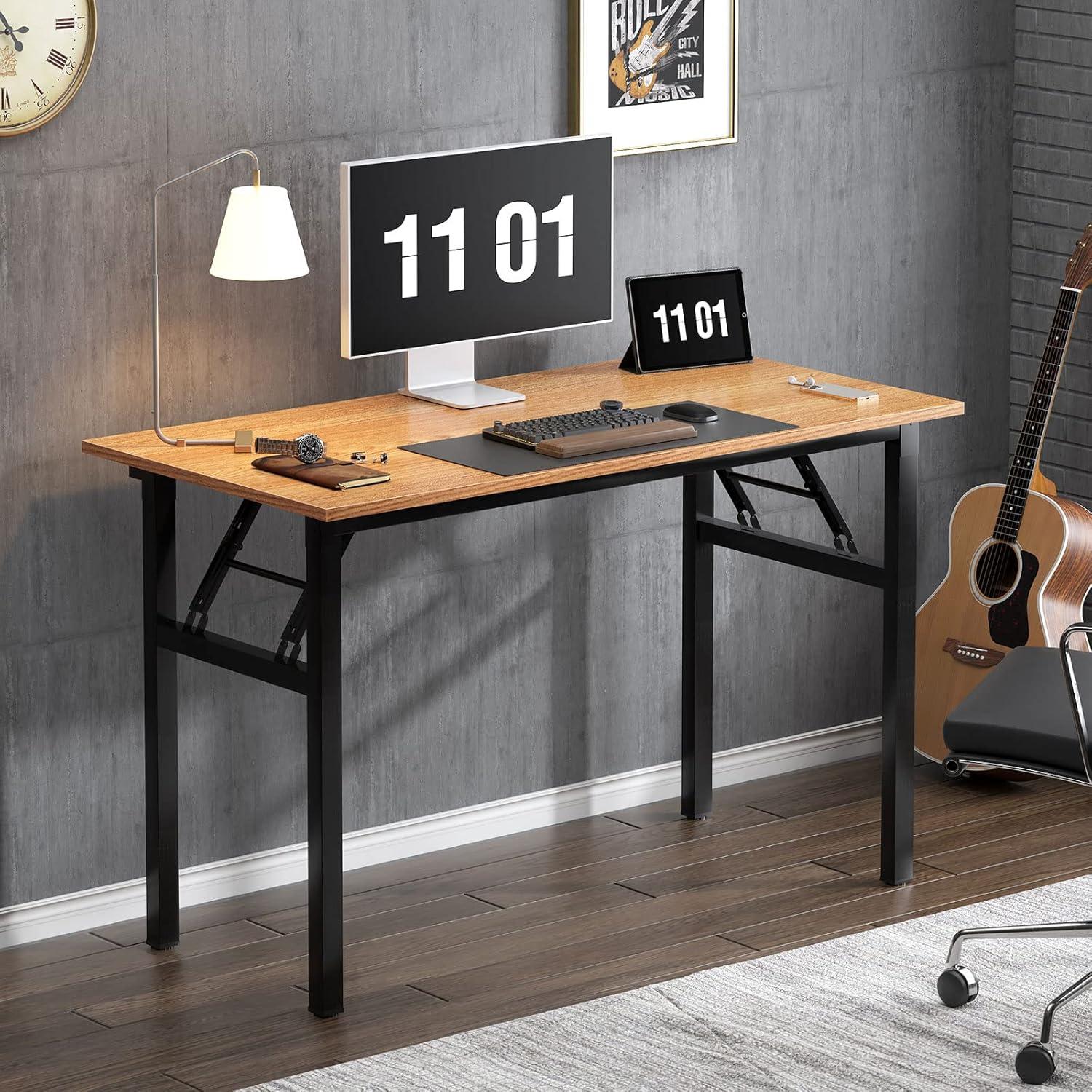 Klapptisch Computertisch 120x60x75 cm Teak & Schwarz