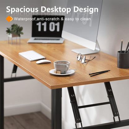 Klapptisch Computertisch 120x60x75cm Teak Schwarz E1-Partikelfestholz