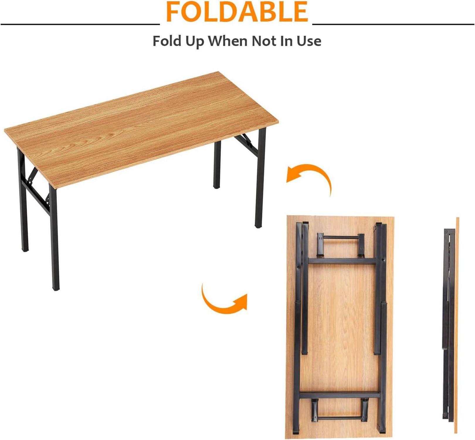 Klapptisch Computertisch 120x60x75 cm Büro Esstisch Teak Schwarz