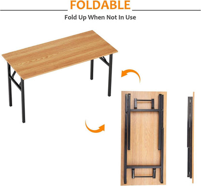 Klapptisch Computertisch 120x60x75 cm Büro Esstisch Teak Schwarz