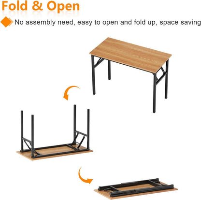 Klapptisch Computertisch 120x60x75 cm Büro Esstisch Teak Schwarz
