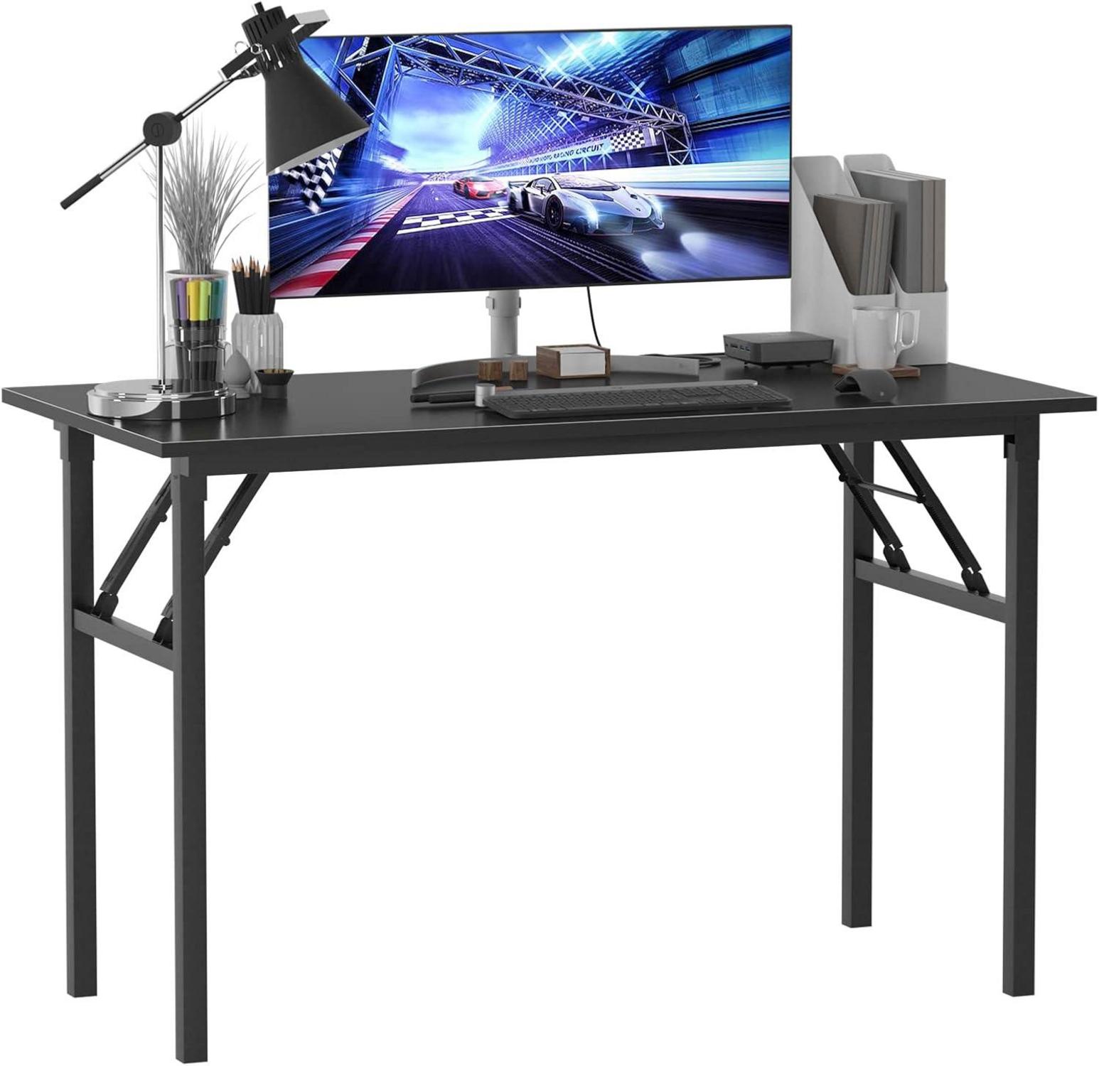 Klapptisch 120 x 60 cm Schwarz Büroschreibtisch Home Office