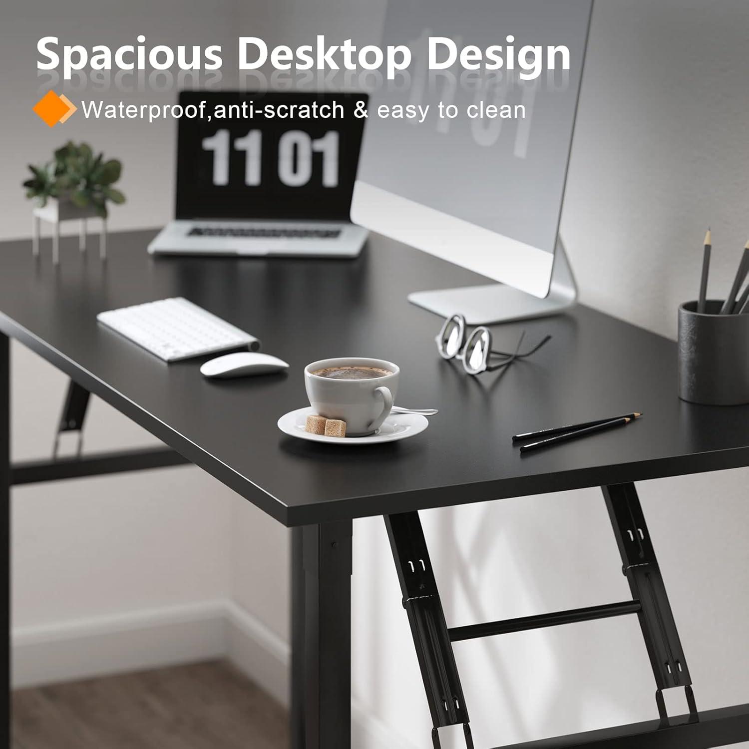 Klapptisch Computertisch 120 x 60 cm Schwarz Büro Schreibtisch Home Office