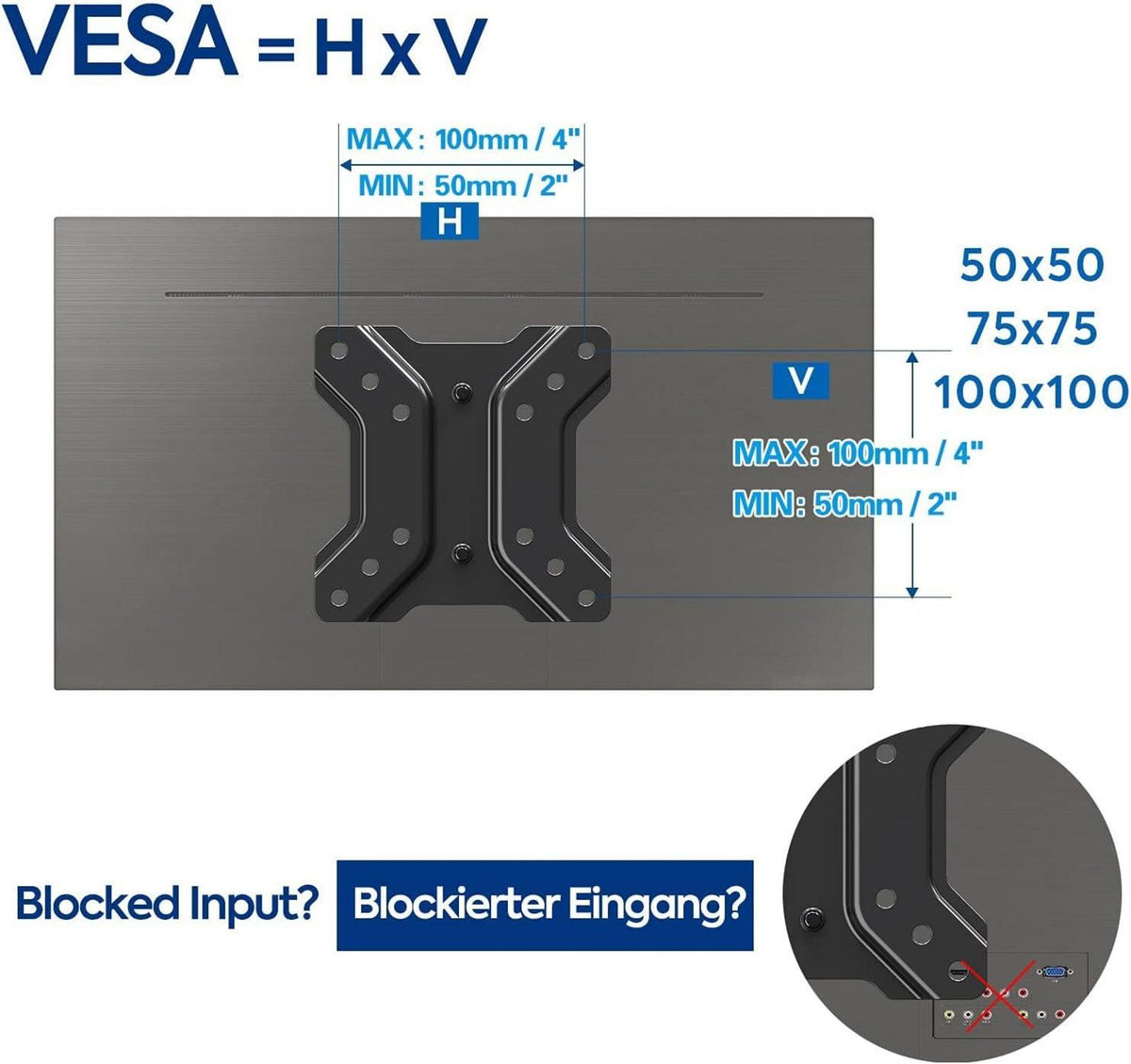 Wohnwagen TV Halterung Schwenkbar Neigbar 10-26 Zoll VESA 50x50-100x100mm bis