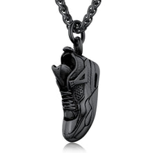 Herren Edelstahl Sneaker Sportschuh Halskette 316L Schwarz