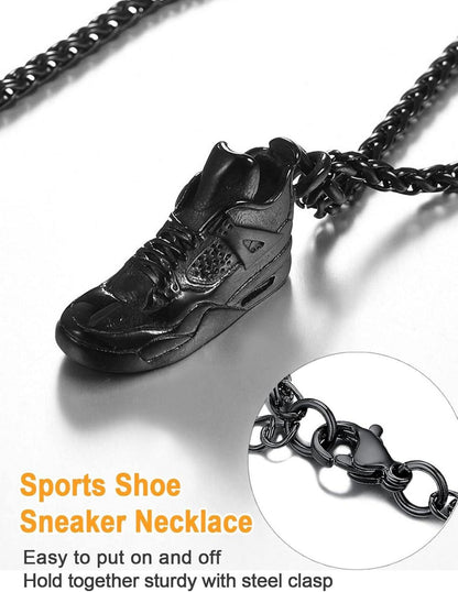 Herren Sport Schuh Anhänger Halskette Edelstahl Hip Hop Punk Casual Modeschmuck