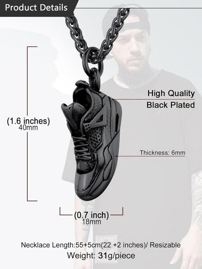 Herren Kette Sneaker Sportschuh Halskette Edelstahl Hip Hop Punk