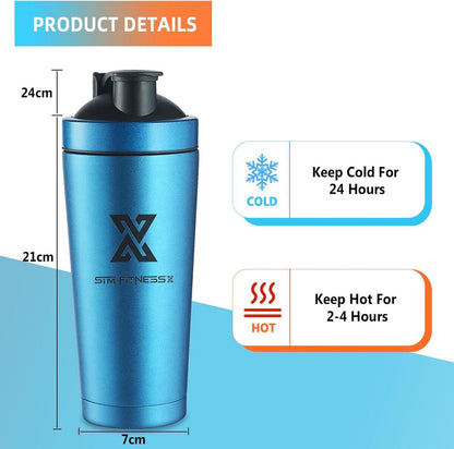 700ml Edelstahl Protein Shaker Sport Fitness Becher mit