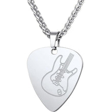 E-Gitarre Plektrum Halskette Edelstahl für Damen Herren