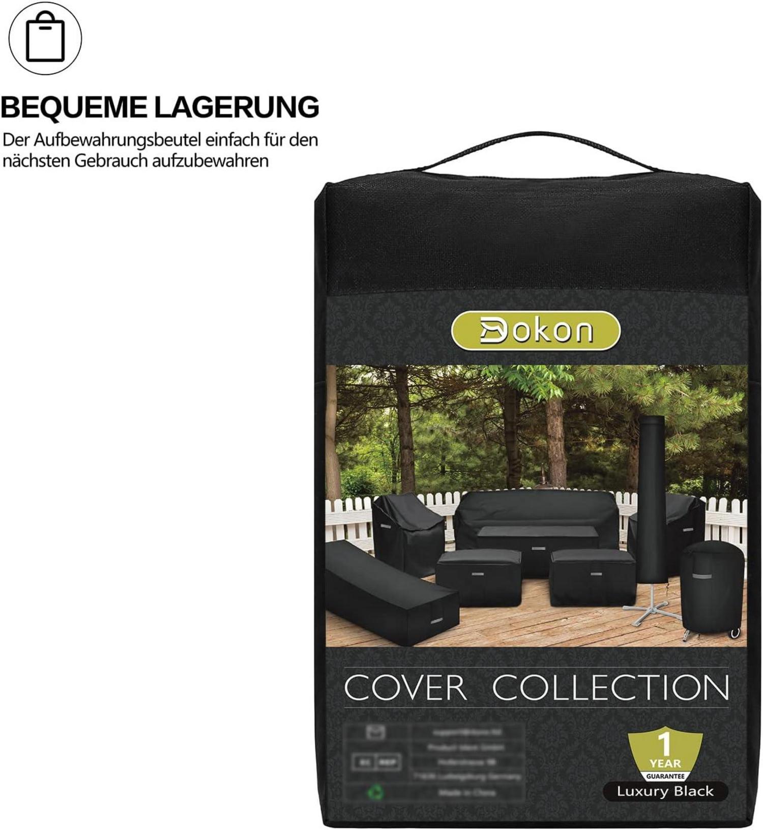 Dokon Lafuma Relax-Liegestuhl Abdeckung 600D Oxford 96x84cm UV-Schutz Schwarz