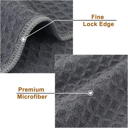 3er Pack Microfaser Geschirrtücher Grau Waffelgewebe 40x56cm
