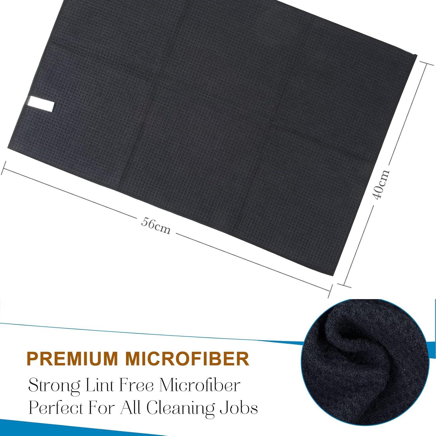 3er Pack Schwarze Microfaser Küchentücher 40x56cm, Super Saugfähig