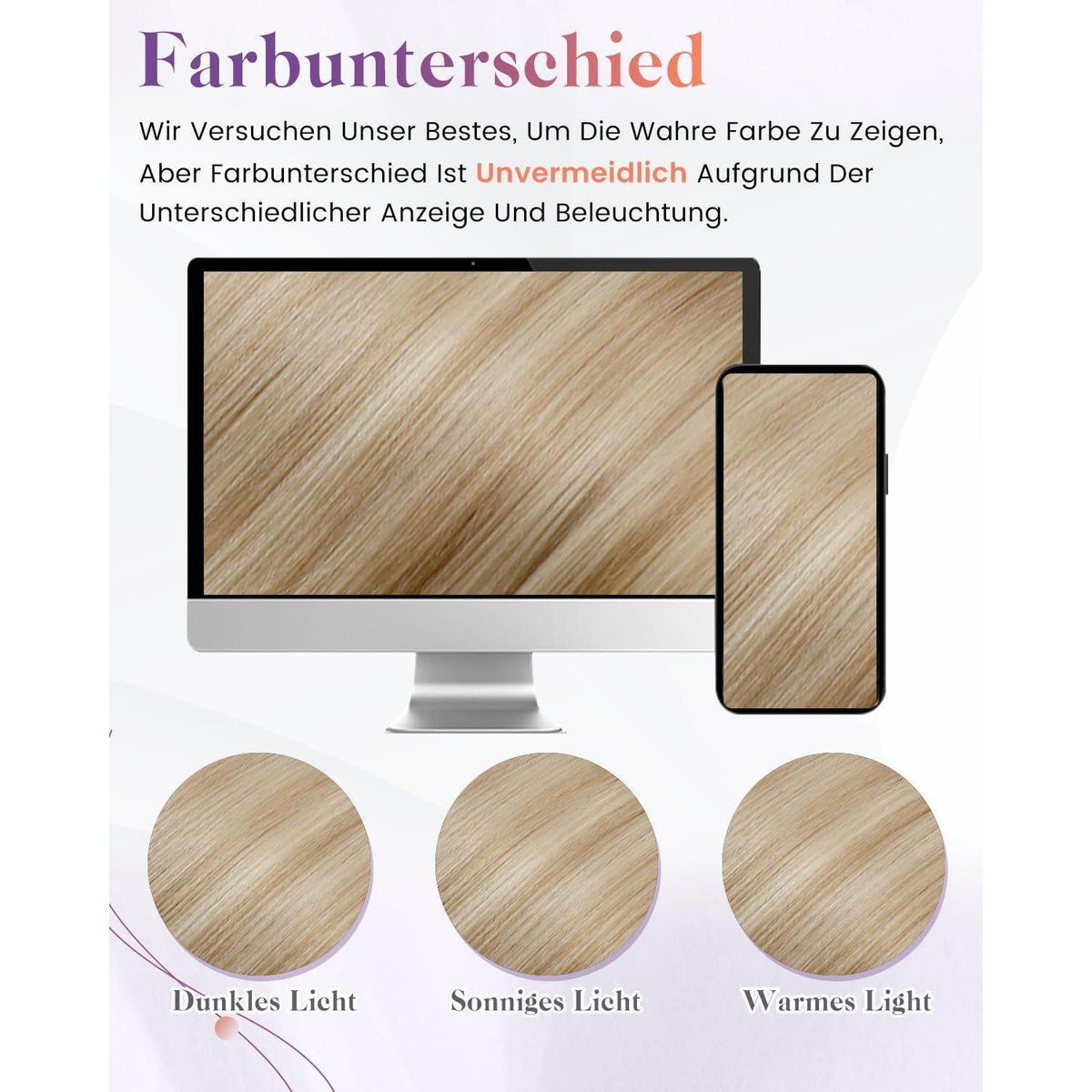 Echthaar Zopf Extension Blond Highlights 45cm