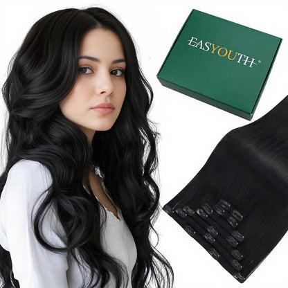 Echthaar Haarverlängerung 45cm #24P27 – Clip-in Extensions