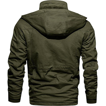 Herren Winterjacke Fleecegefüttert, Winddicht, Grün