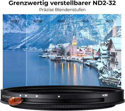 ND Filter 82mm CPL & ND2-ND32 2-in-1 Multifunktionaler Neutraldichtefilter