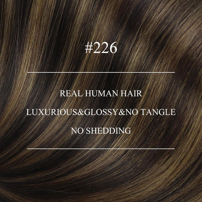 Echthaar Extensions Braun Nanoring 55cm – Dunkelbraun Ombre