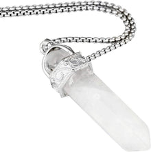 Heilstein Anhänger Halskette Hexagon Chakra Bergkristall