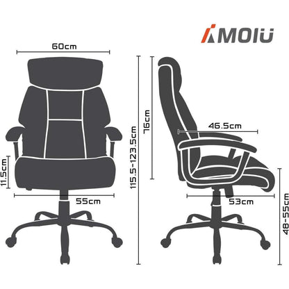 Bürostuhl ergonomisch Stoff grau mit Armlehnen und