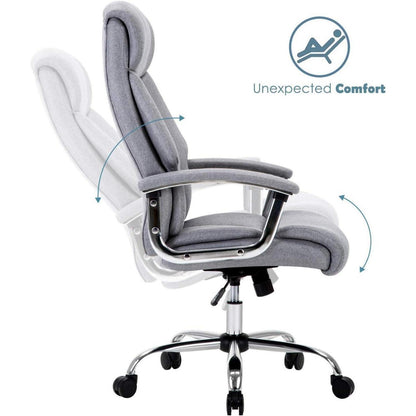 Bürostuhl ergonomisch Stoff grau mit Armlehnen und