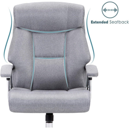 Bürostuhl ergonomisch Stoff grau mit Armlehnen und