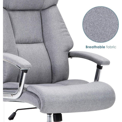 Bürostuhl ergonomisch Stoff grau mit Armlehnen und