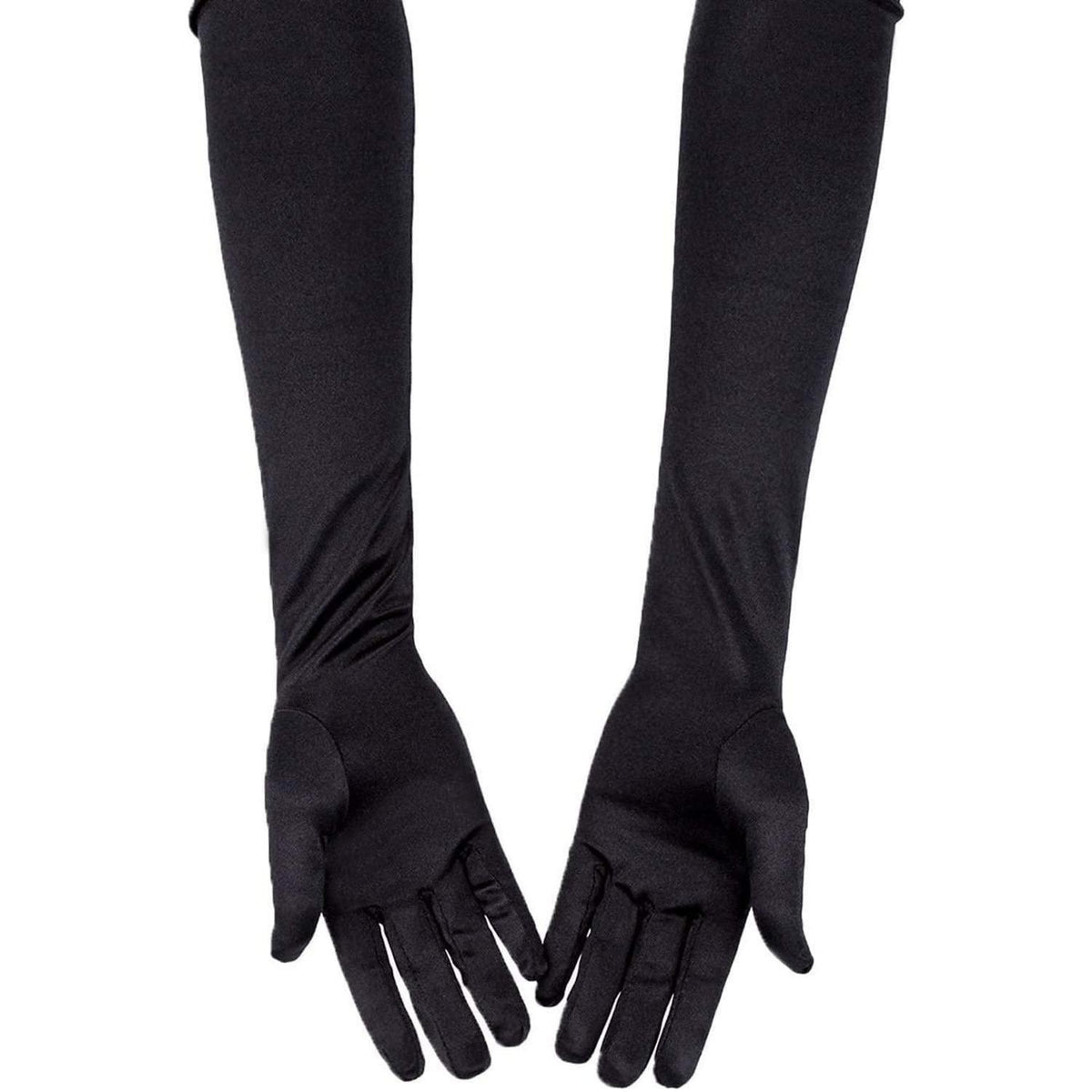 Lange Satin Handschuhe Schwarz – 1920er Jahre Opernhandschuhe