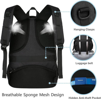 Business Laptop Rucksack Herren 17,3 Zoll USB Anti-Diebstahl Schwarz