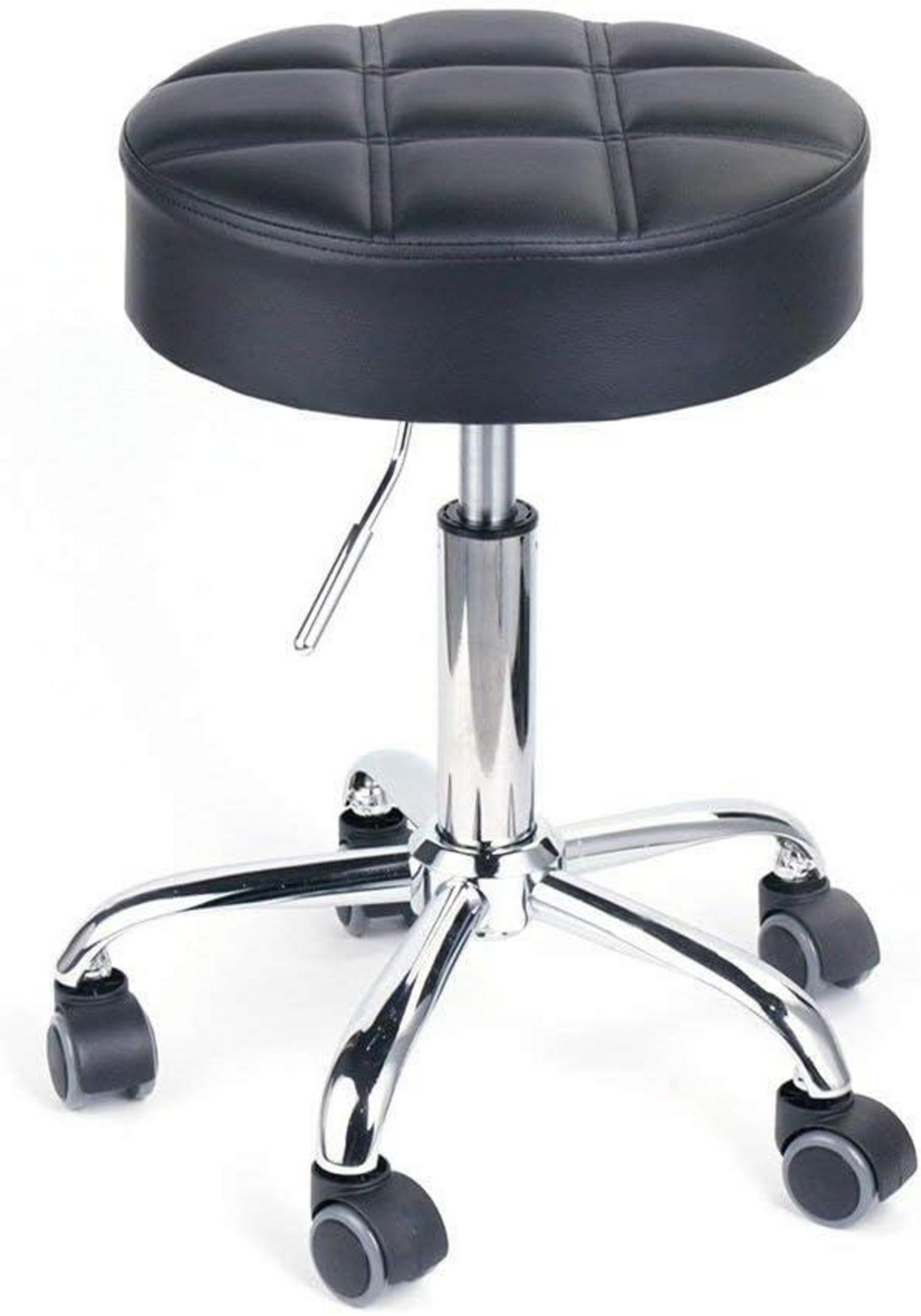 Drehhocker höhenverstellbar Rollhocker Schwarz minimalistisches Design