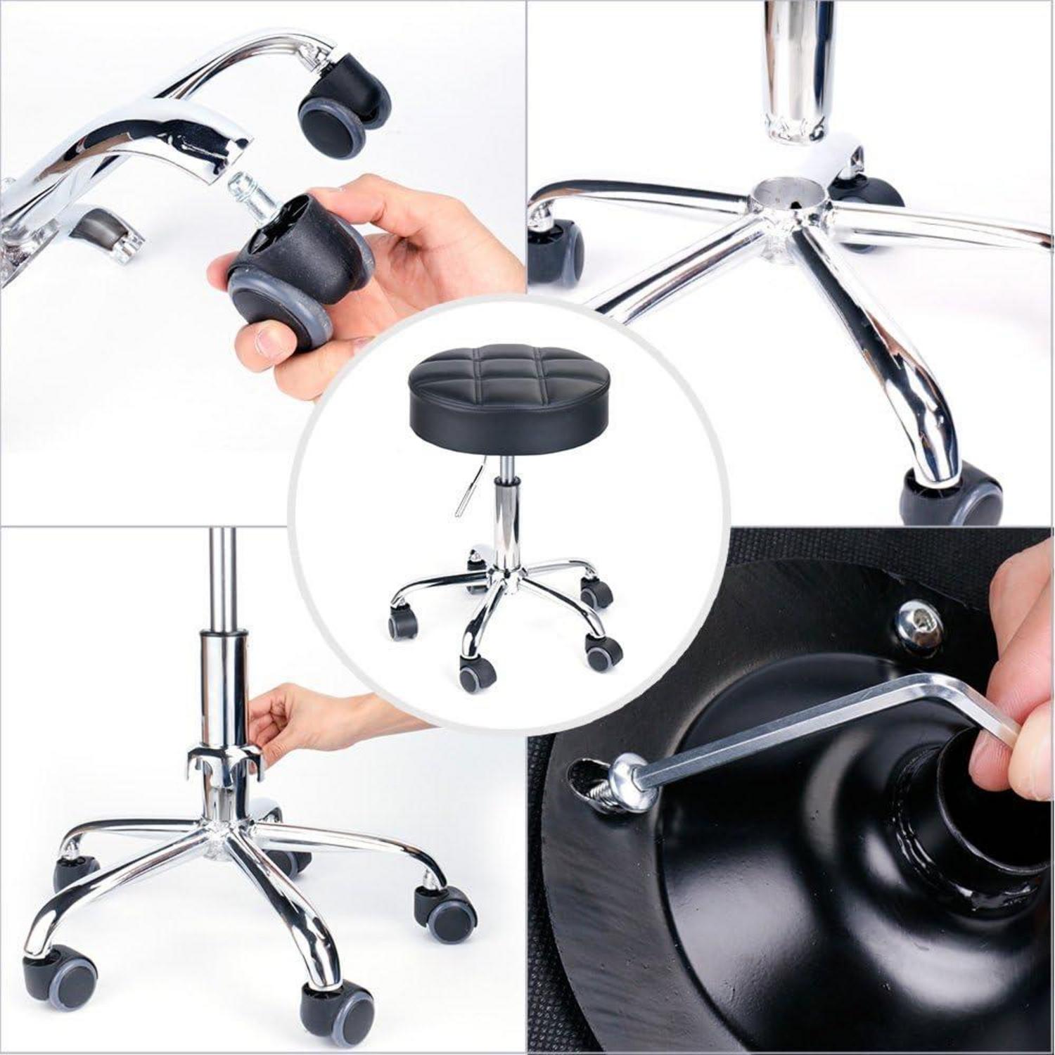 Leader Accessories Drehhocker höhenverstellbar Rollhocker Schwarz 35cm Sitz