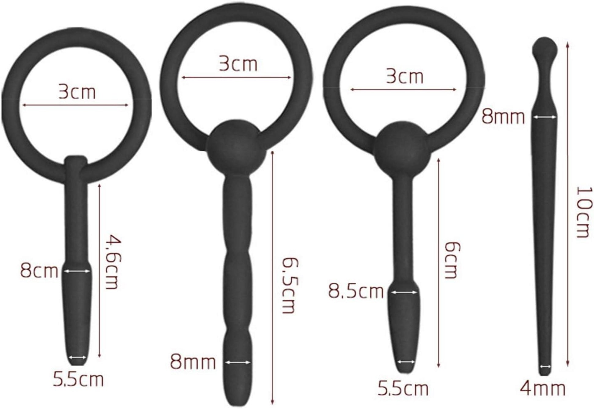 Silikon Dilator Set Penis Plug Harnröhren Analkette Prostata Massage