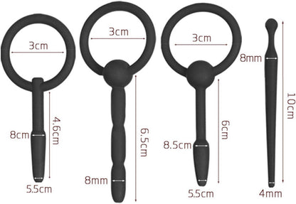 Silikon Dilator Set Penis Plug Harnröhren Analkette Prostata Massage