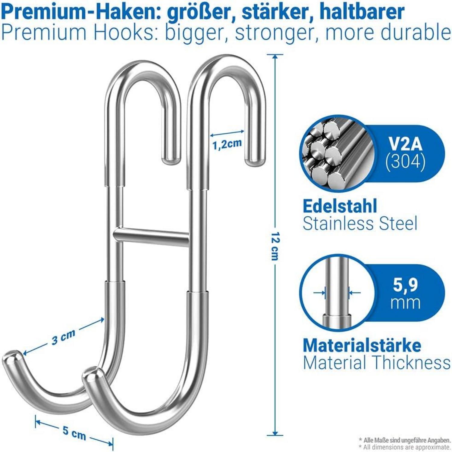Edelstahl Duschhaken 2er Set Rutschfest Kratzfest 10kg