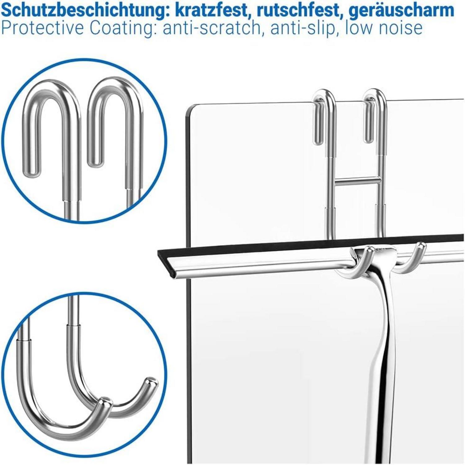 Duschhaken ohne Bohren Set für Glasduschwand - Rutschfest & Langlebig
