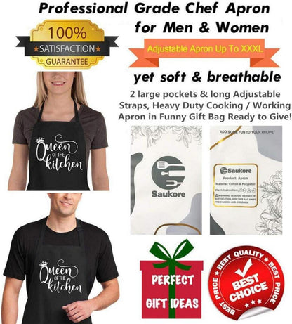 Saukore Lustige Küchenschürze für Frauen Weihnachts Geschenk Kochschürze Einstellbar Universalgröße