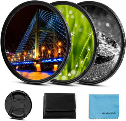 52mm Sternfilter Set mit Center Pinch Objektivdeckel und Filterbeutel